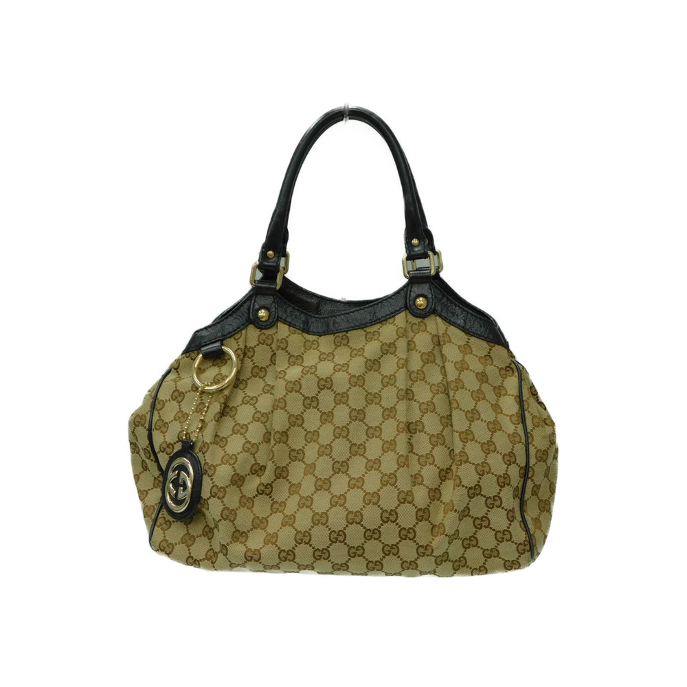 GUCCI GG canvas handbag beige brown black